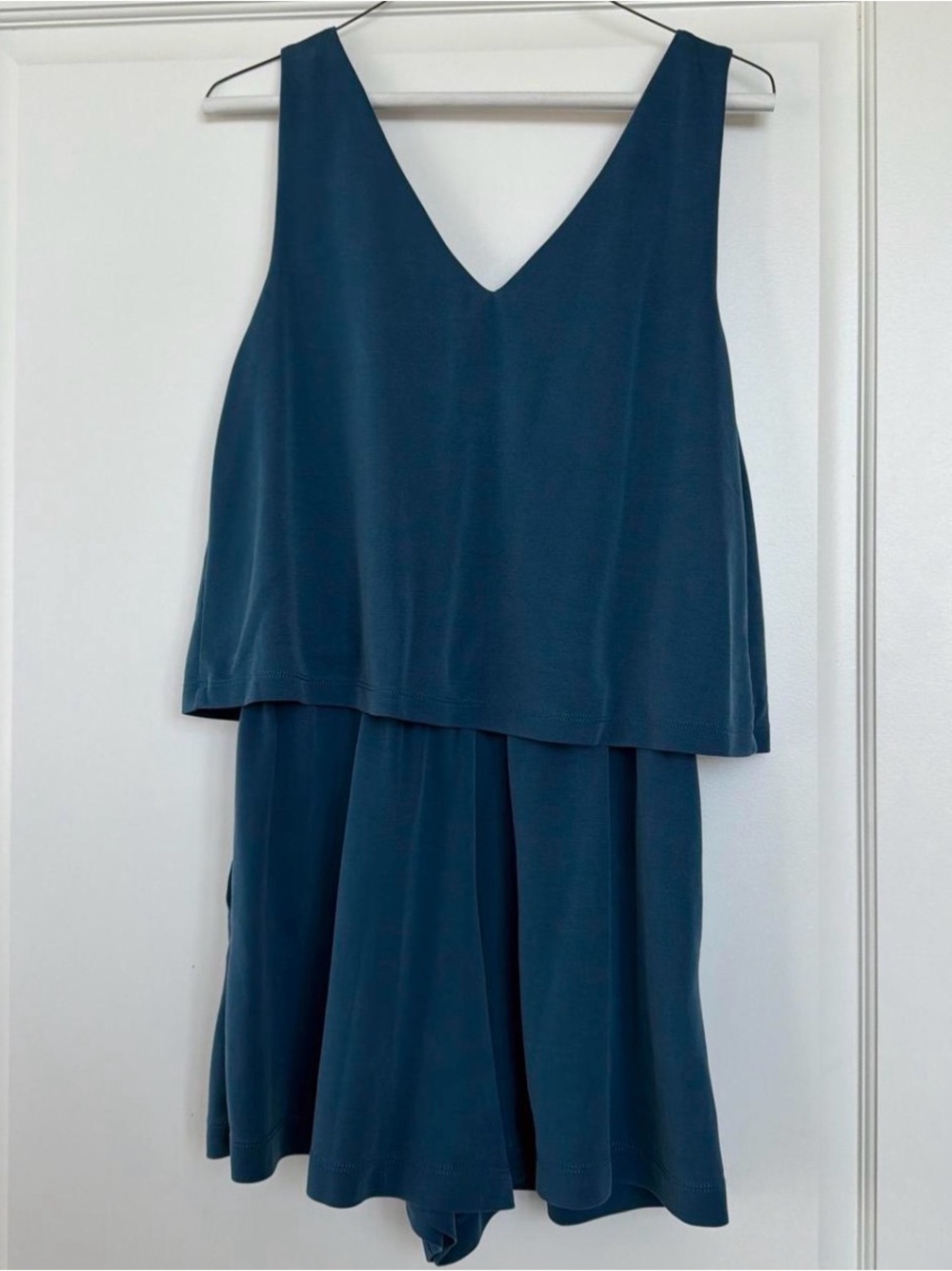 Lou & Grey Teal V-Neck Layered Mini Dress